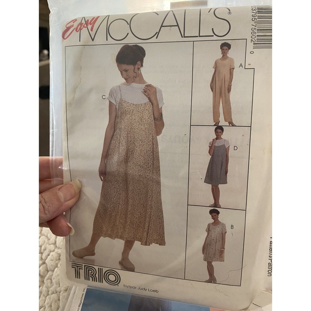McCalls Maternity Sewing Pattern 7560 Size 8-10 Jumper Dress Jumpsuit Cut